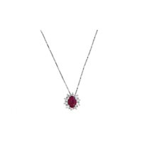 Halskette Davite & Delucchi Dame in Weißgold Rubino 0.50 Ct CLN009400 RB1 - CLN009400 RB1
